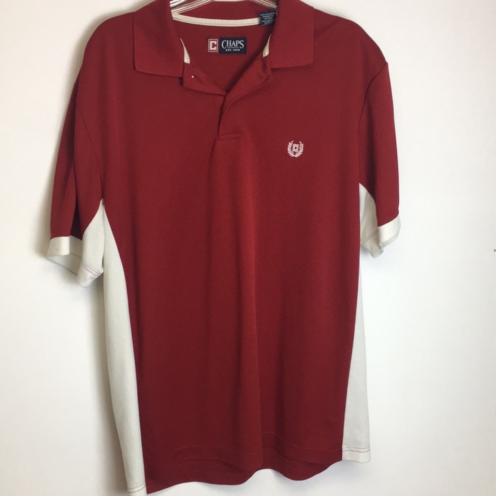 Chap's beautiful man's red wrinkle free casual shirt size L 100% polyester